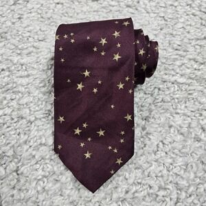 Polo Ralph‎ Lauren Silk Tie Purple Gold Star USA Made